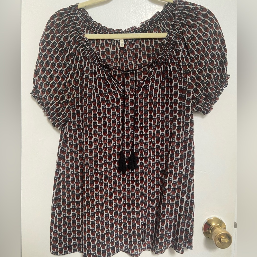 Joie Boho Puff-Sleeve Silk Blouse